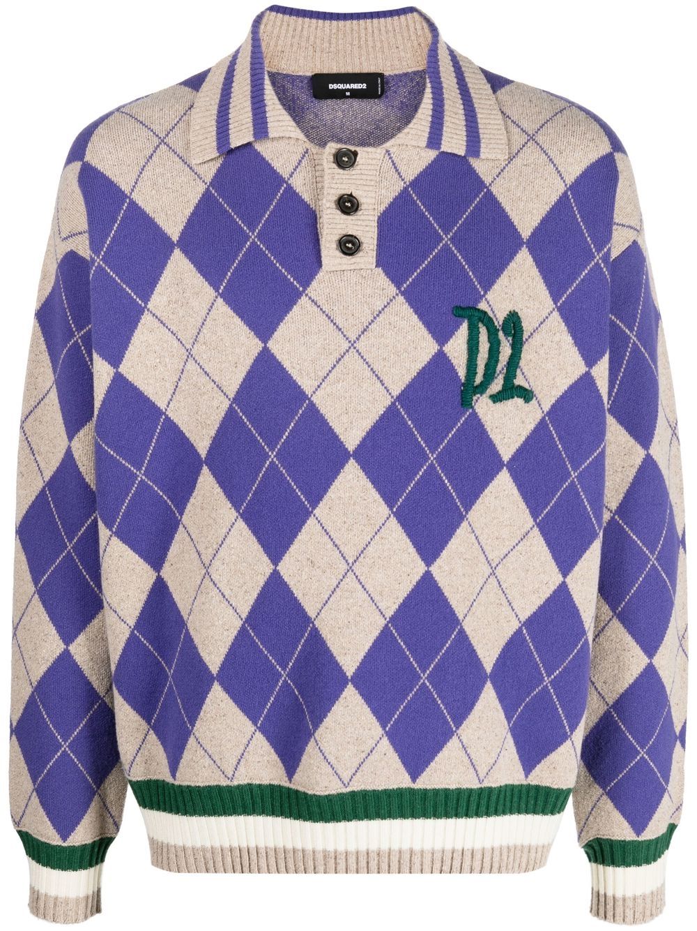 Dsquared2 Pullover mit Argyle-Muster - Violett von Dsquared2