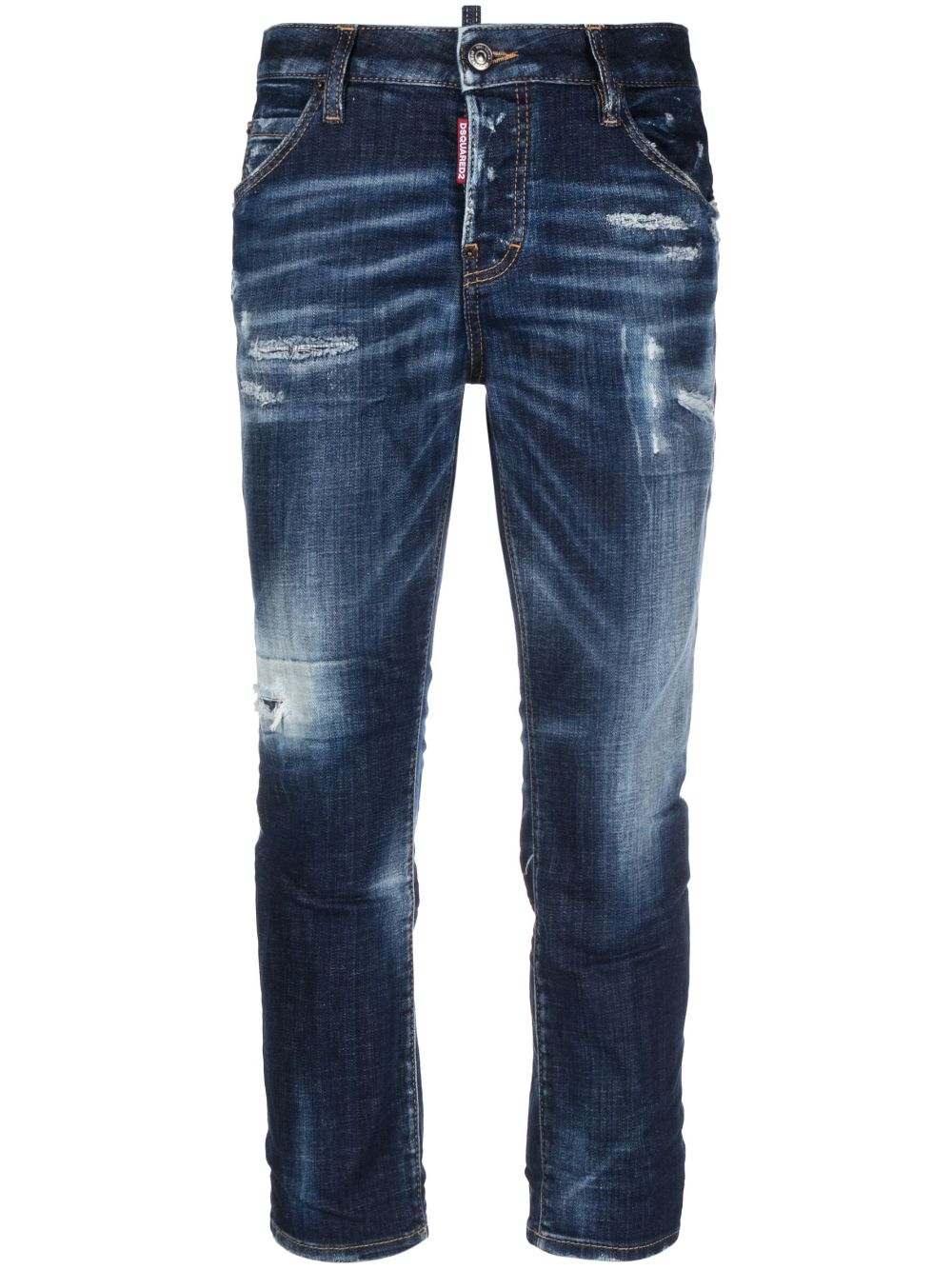 Dsquared2 Cropped-Jeans im Distressed-Look - Blau von Dsquared2