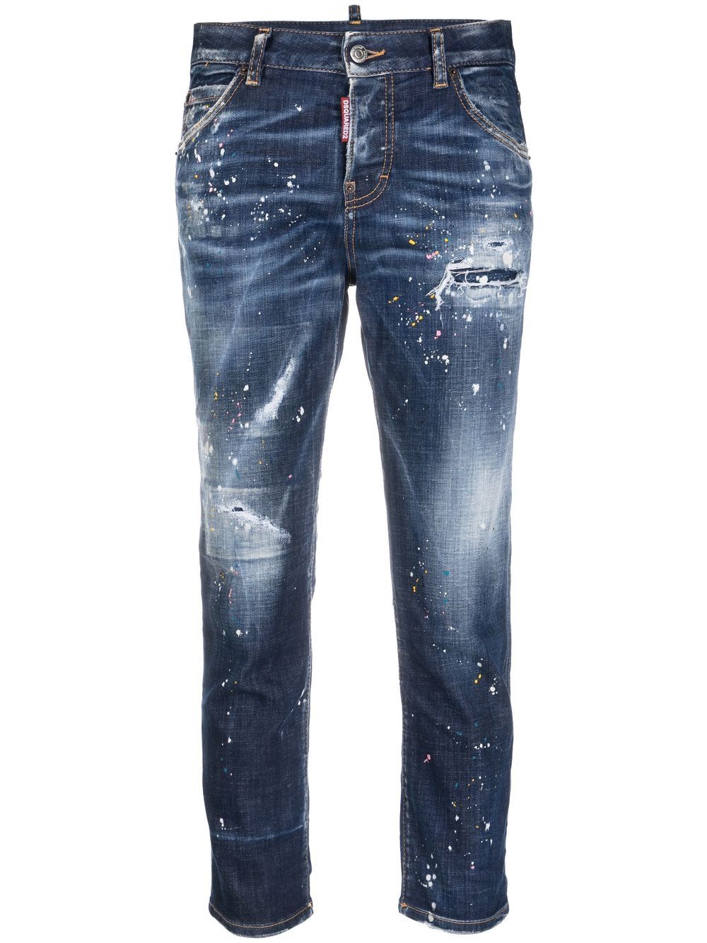 Dsquared2 Cropped-Jeans im Distressed-Look - Blau von Dsquared2
