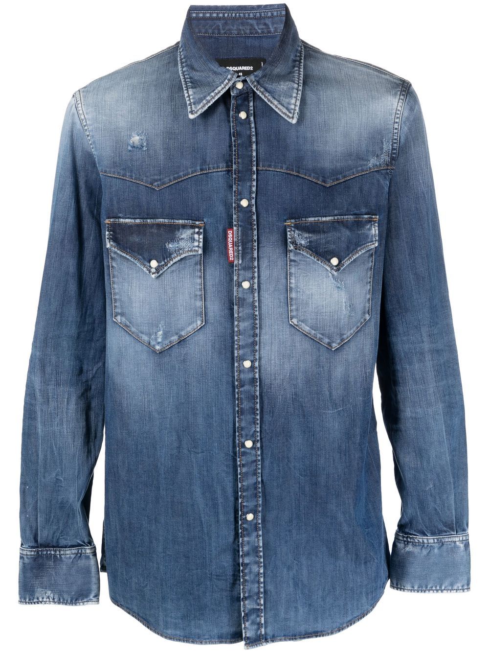 Dsquared2 Jeanshemd im Distressed-Look - Blau von Dsquared2