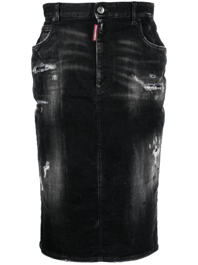 Dsquared2 Jeans-Midirock im Distressed-Look - Schwarz von Dsquared2