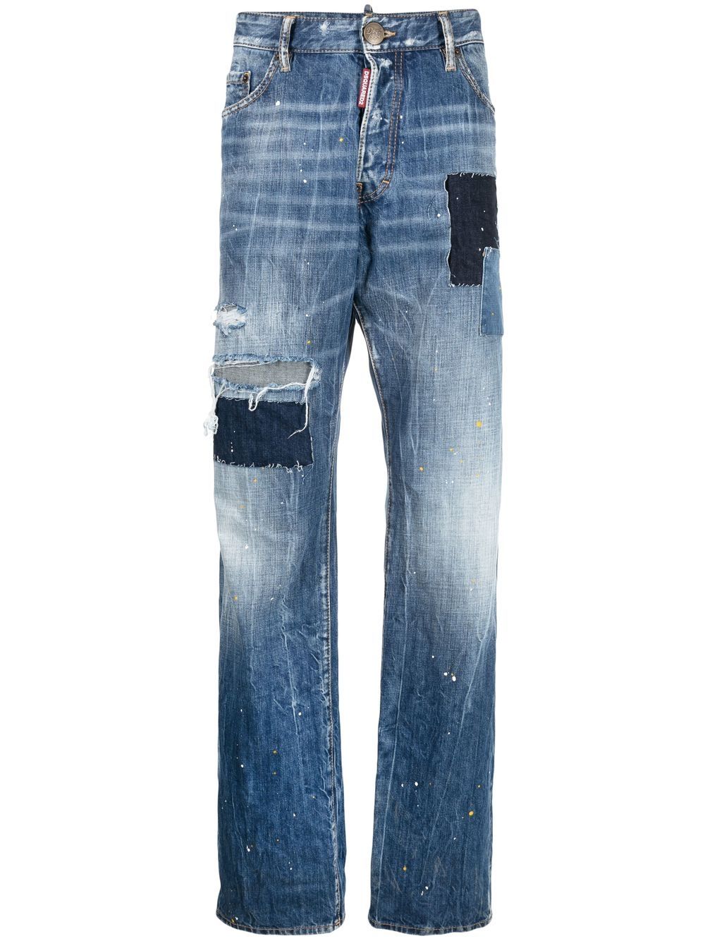 Dsquared2 Patchwork-Jeans im Distressed-Look - Blau von Dsquared2