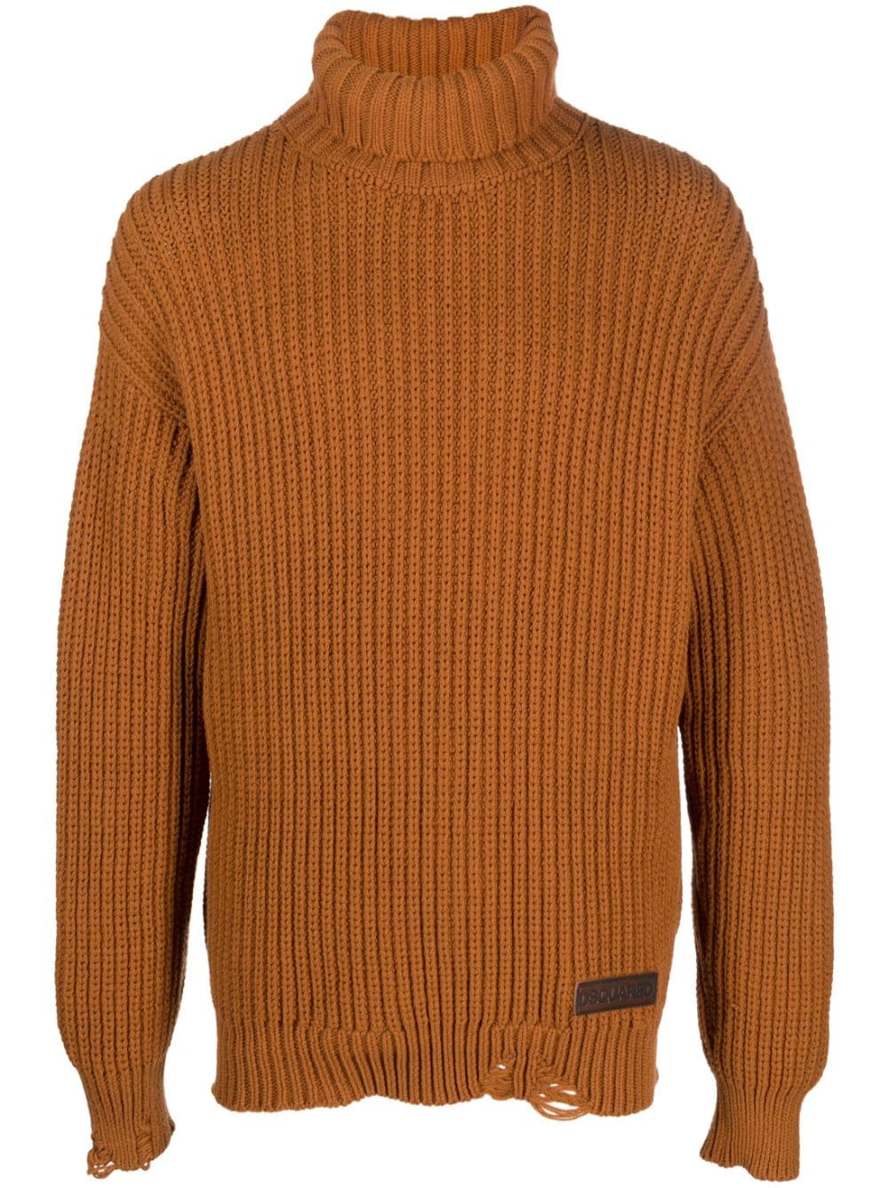 Dsquared2 Gerippter Pullover mit doppeltem Kragen - Orange von Dsquared2