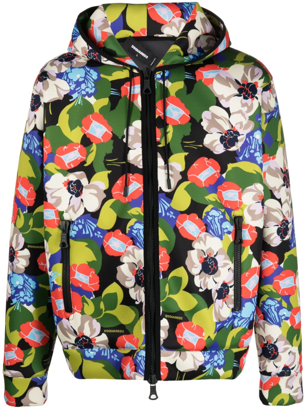 Dsquared2 Kapuzenjacke mit Blumen-Print - Grün von Dsquared2