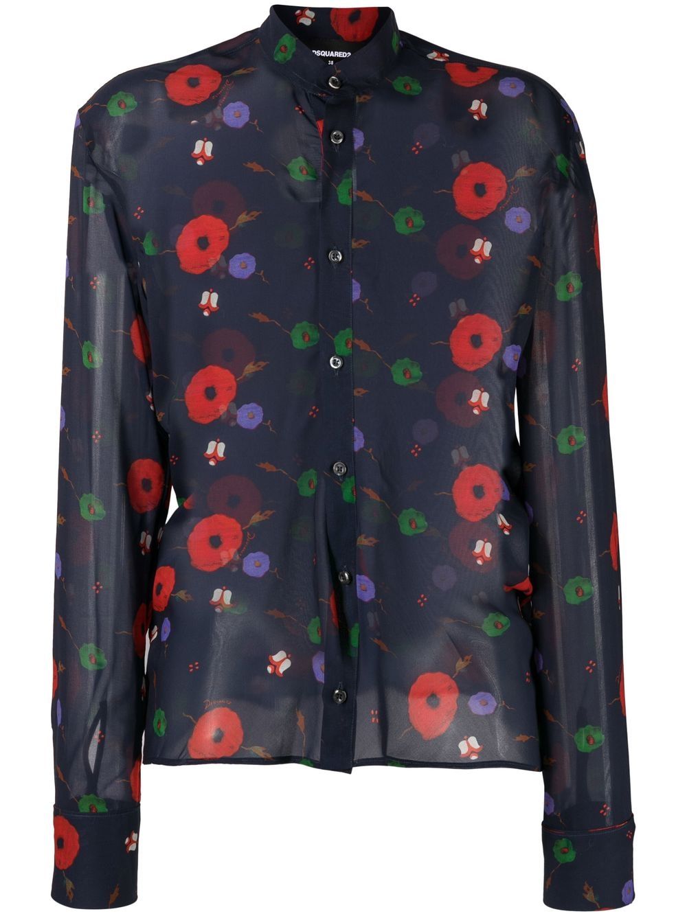 Dsquared2 Hemd mit Blumen-Print - Blau von Dsquared2