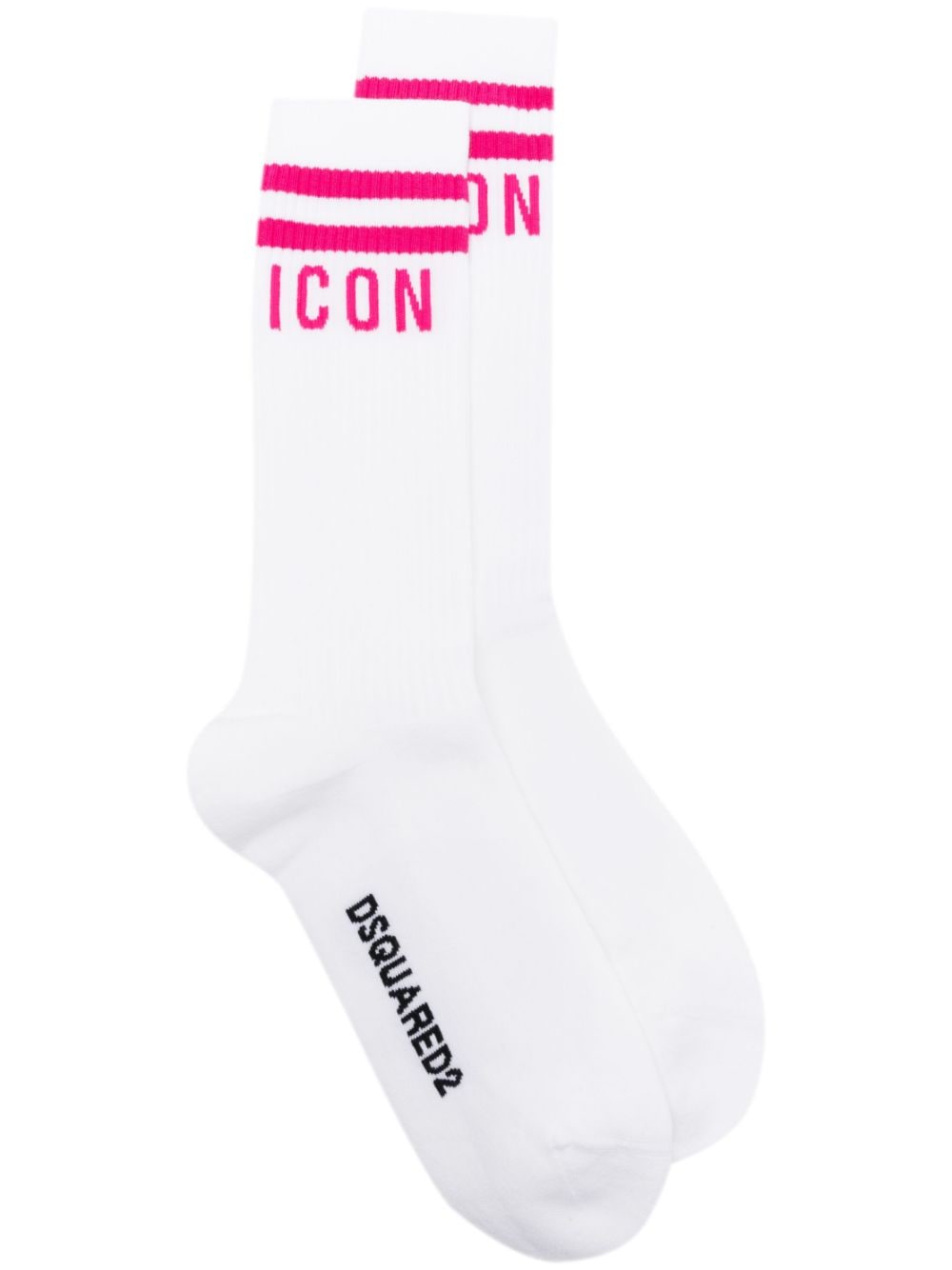 Dsquared2 Gerippte Intarsien-Socken mit Logo - Weiß von Dsquared2