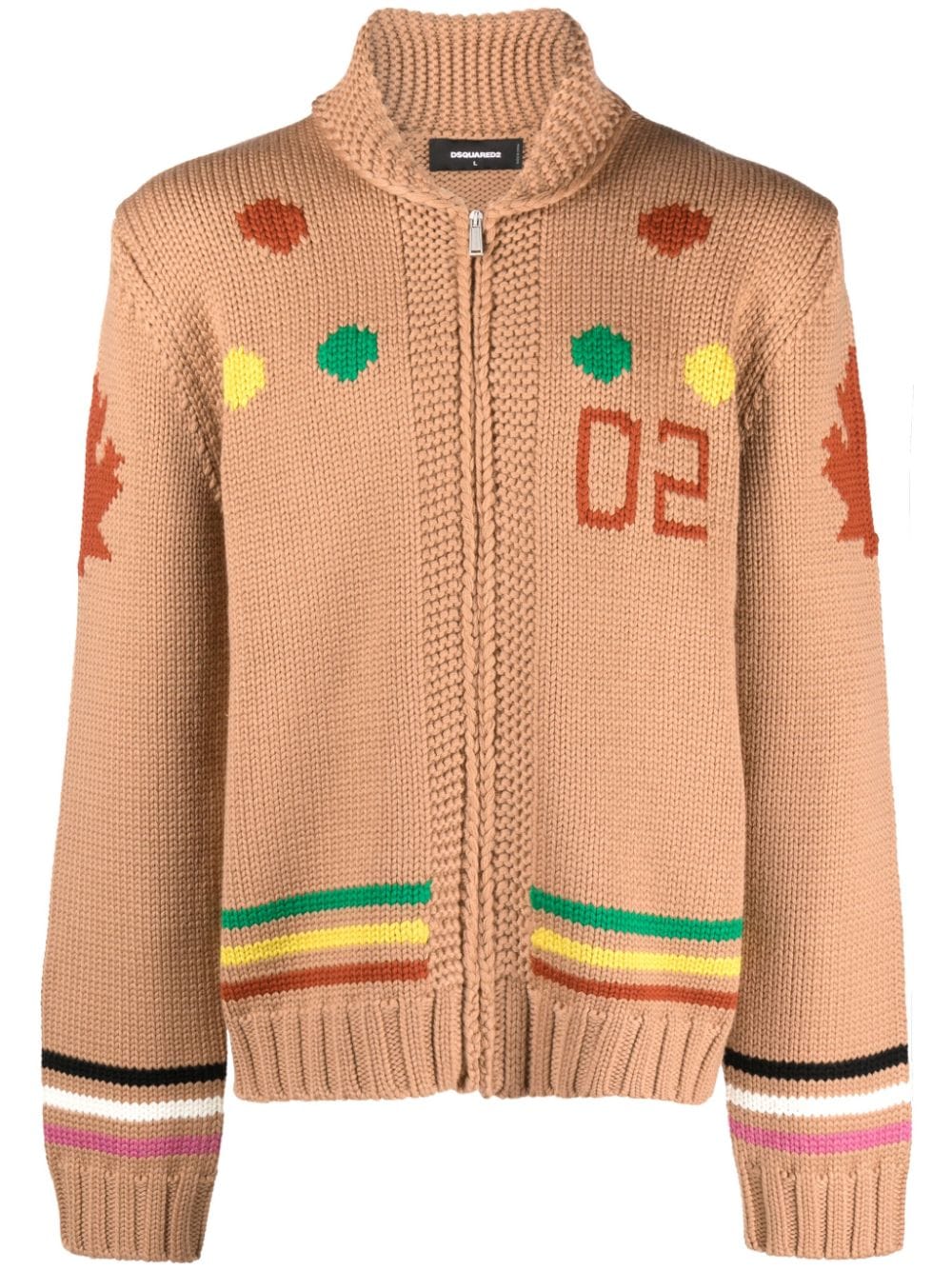 Dsquared2 Intarsien-Cardigan mit Reißverschluss - Braun von Dsquared2