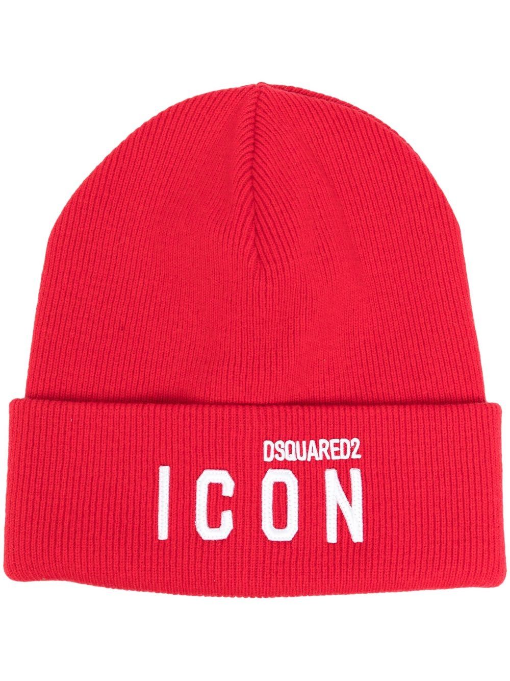 Dsquared2 Beanie mit Logo-Patch - Rot von Dsquared2