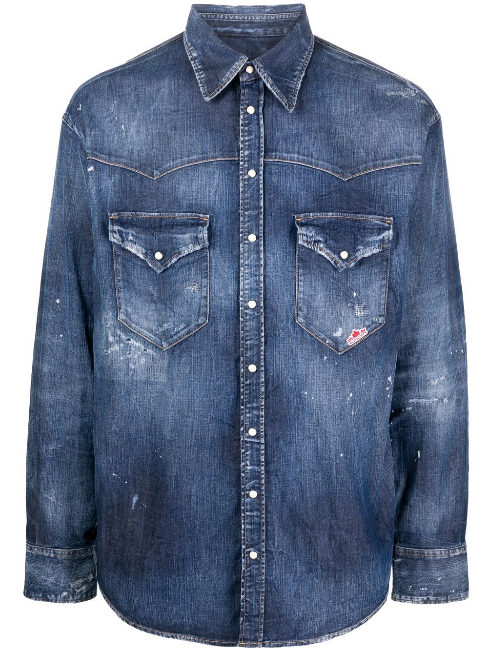 Dsquared2 Jeanshemd mit Logo-Patch - Blau von Dsquared2