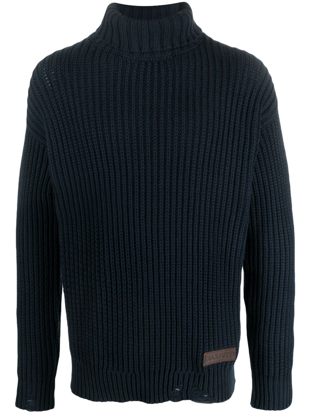 Dsquared2 Rollkragenpullover mit Logo-Patch - Blau von Dsquared2