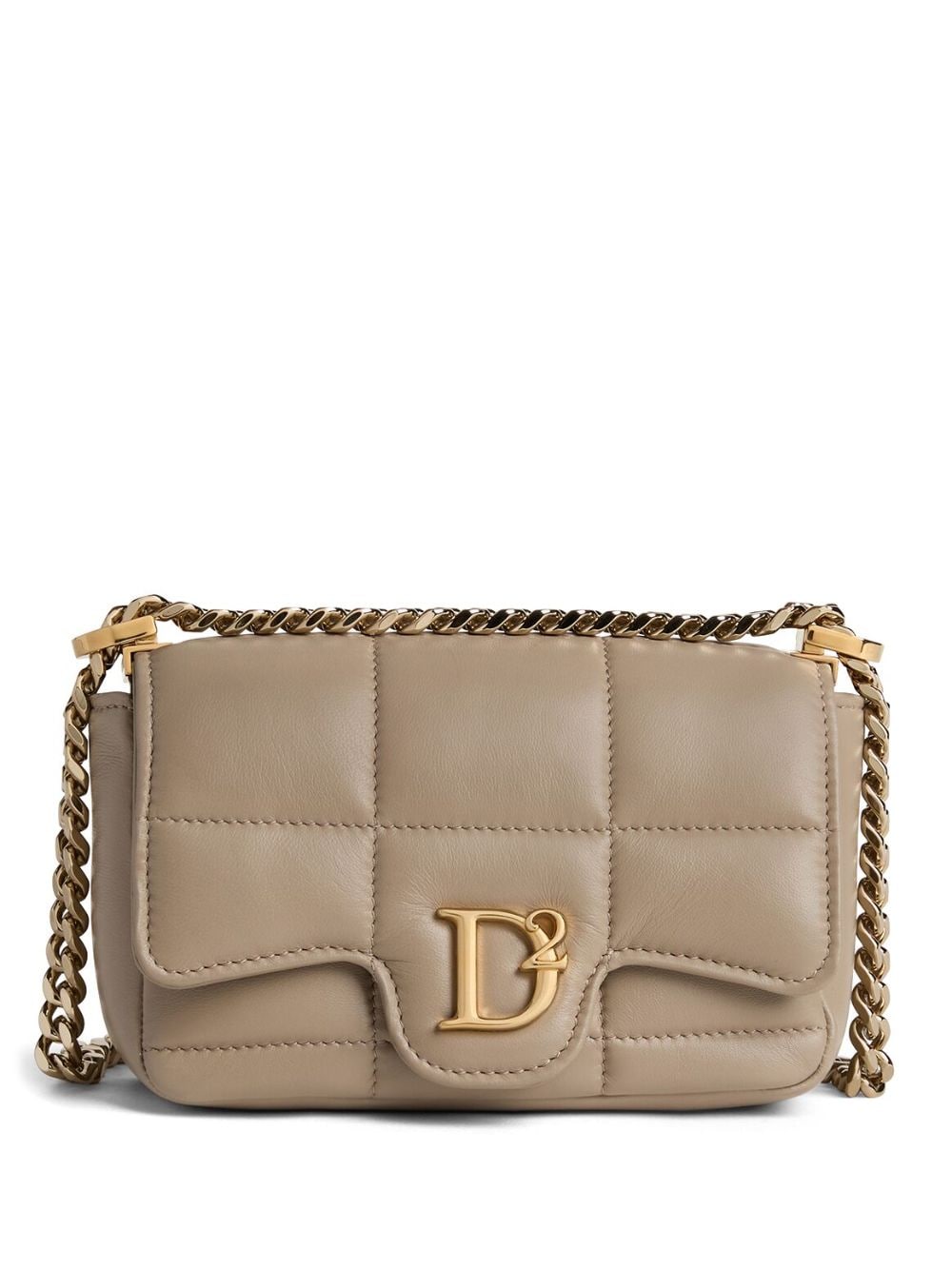 Dsquared2 Gesteppte Tasche mit Logo-Schild - Nude von Dsquared2