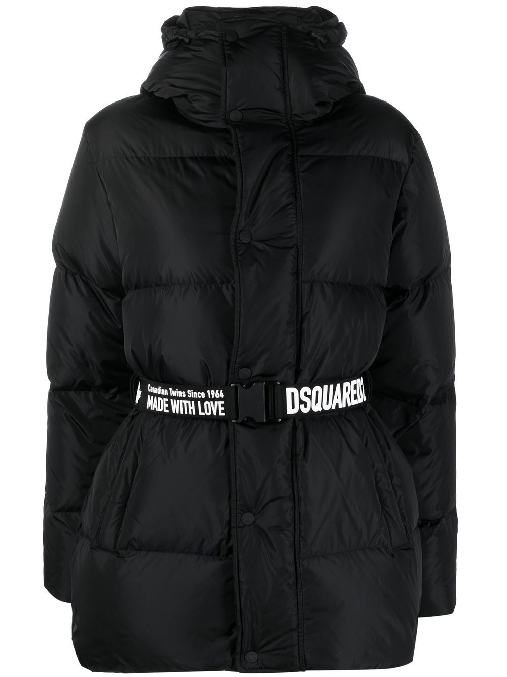 Dsquared2 Gefütterte Jacke mit Gürtel - Schwarz von Dsquared2