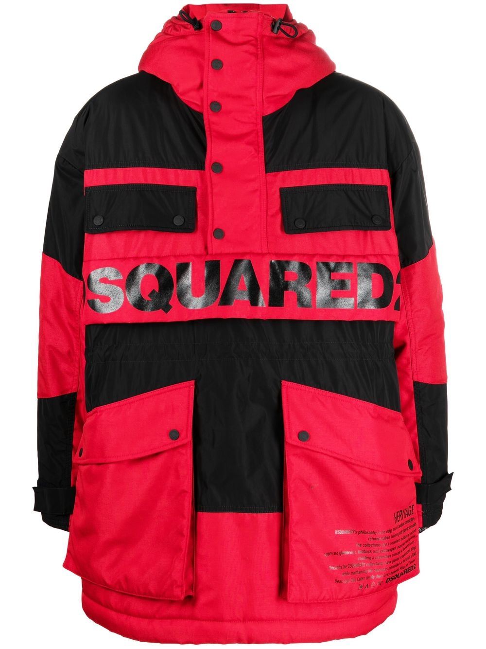 Dsquared2 Gefütterter Mantel mit Logo-Print - Rot von Dsquared2