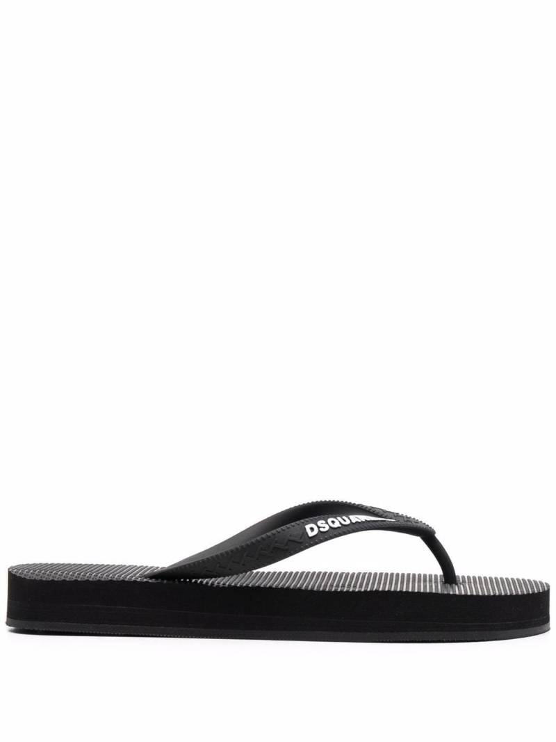 Dsquared2 Flip-Flops mit Logo-Print - Schwarz von Dsquared2