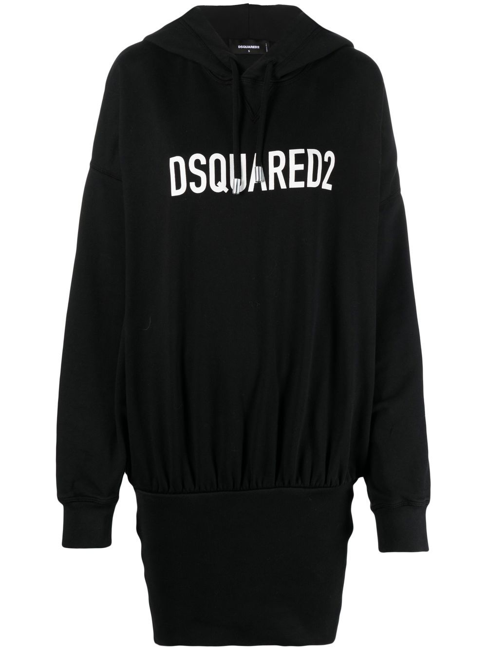 Dsquared2 Kapuzenkleid mit Logo-Print - Schwarz von Dsquared2