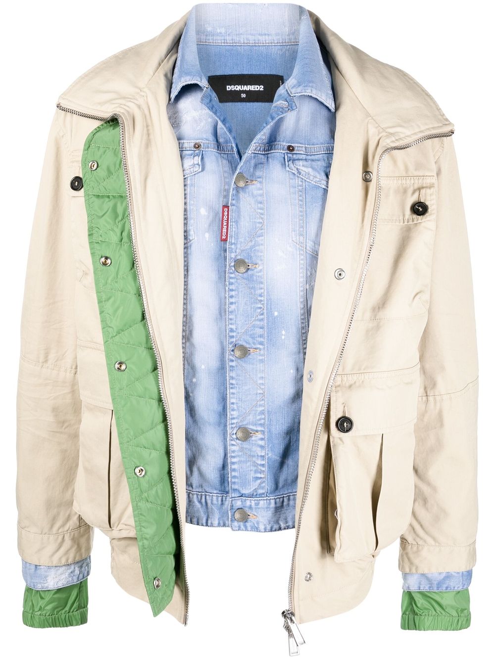 Dsquared2 Gesteppte Jacke mit Logo - Nude von Dsquared2