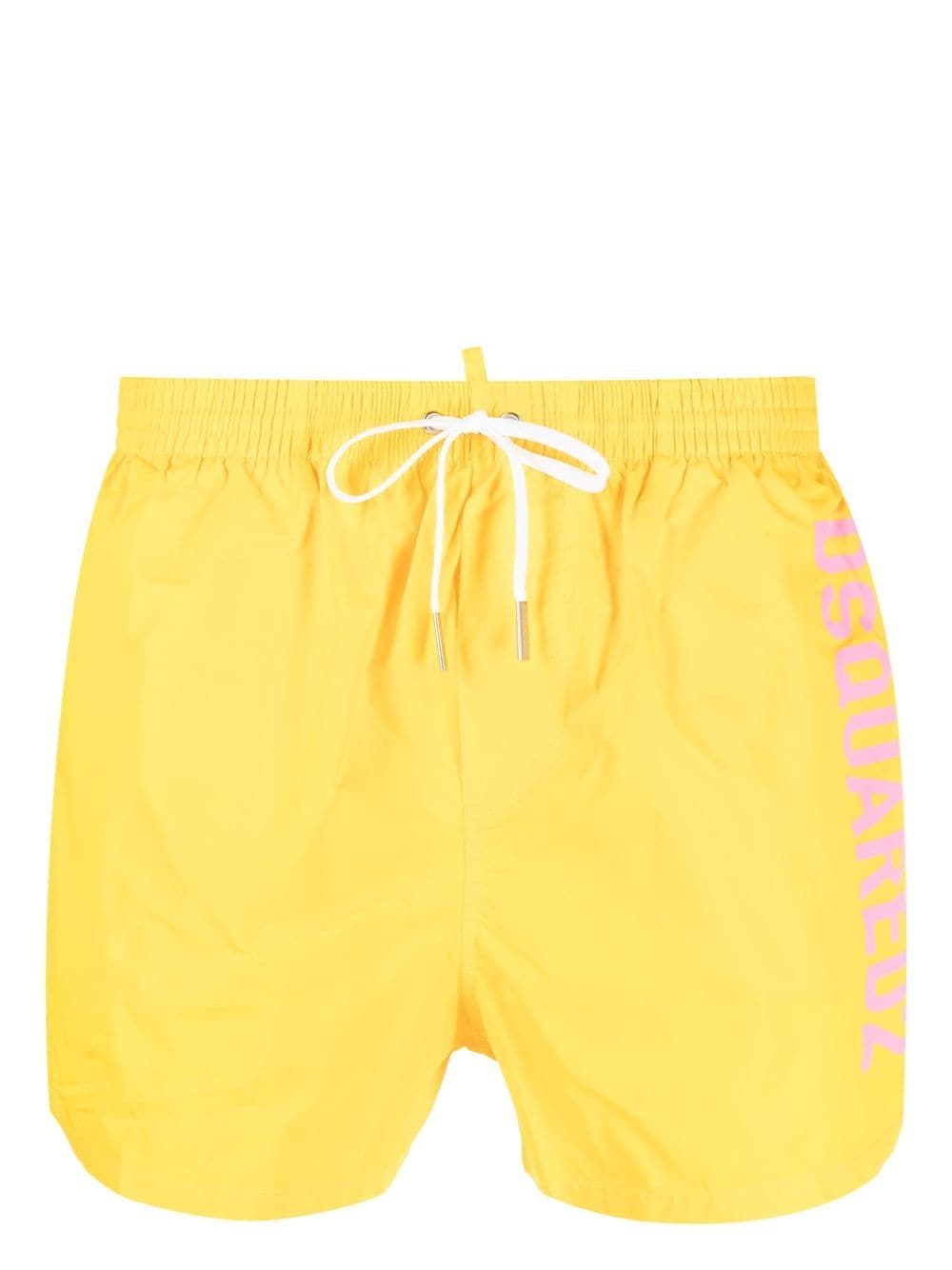 Dsquared2 Badeshorts mit Logo-Print - Gelb von Dsquared2