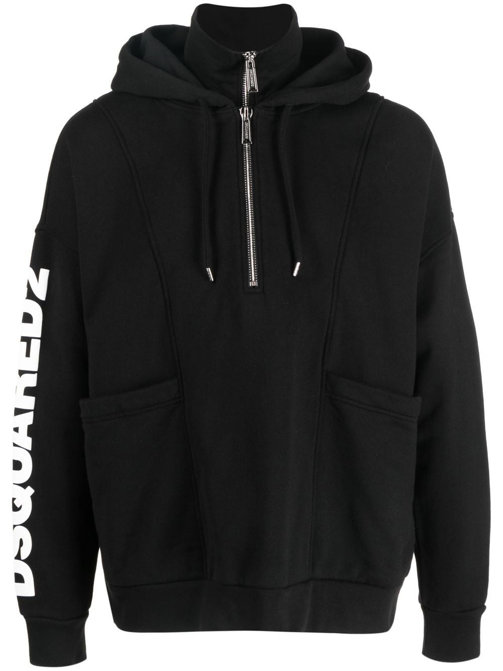 Dsquared2 Kapuzenjacke mit Logo-Print - Schwarz von Dsquared2