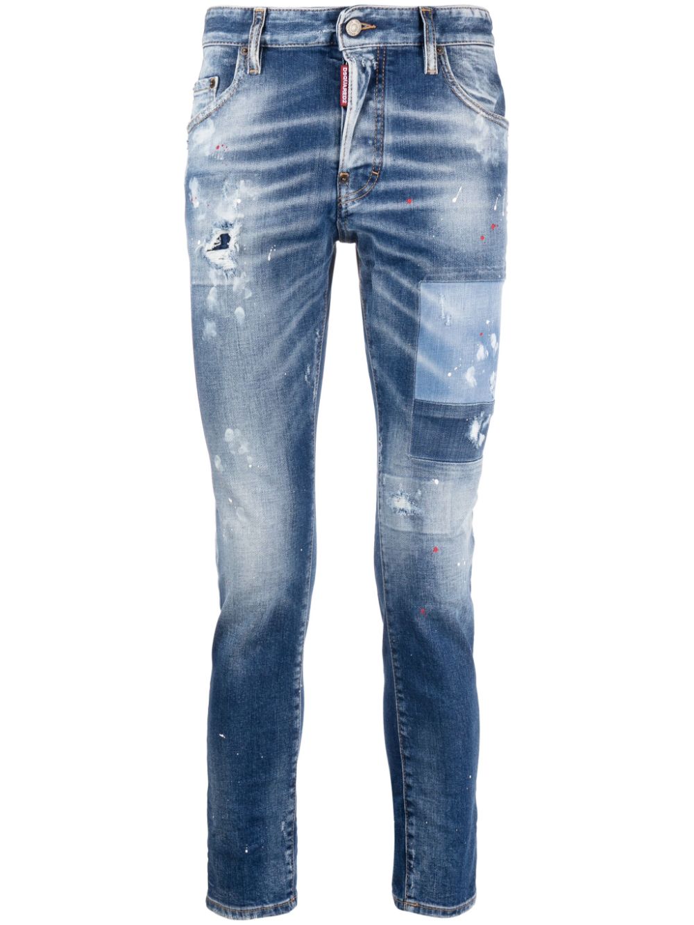 Dsquared2 Distressed-Jeans mit Farbklecksen - Blau von Dsquared2