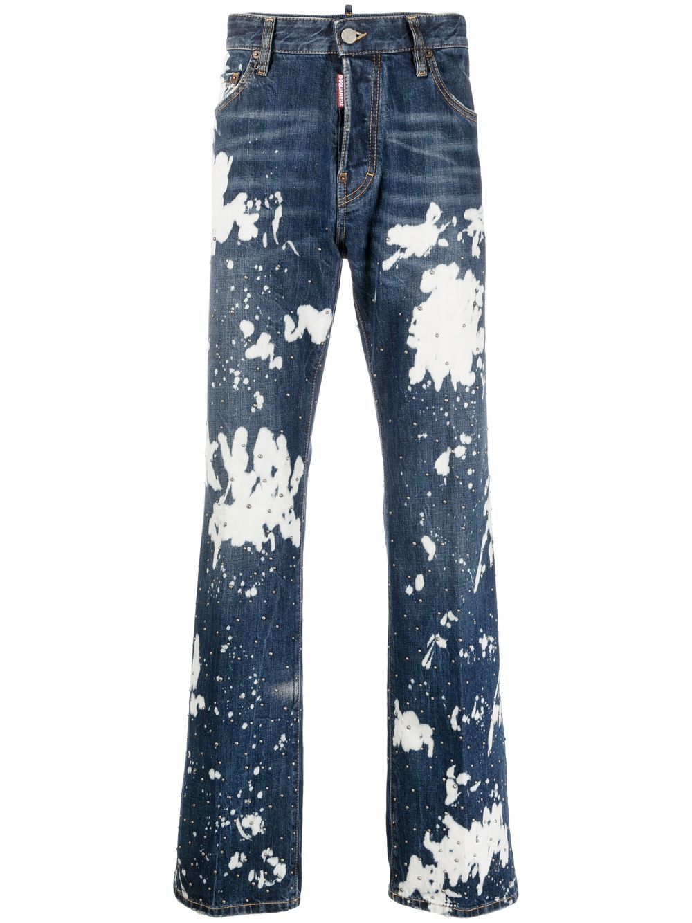 Dsquared2 Gerade Jeans mit Farbklecks-Print - Blau von Dsquared2