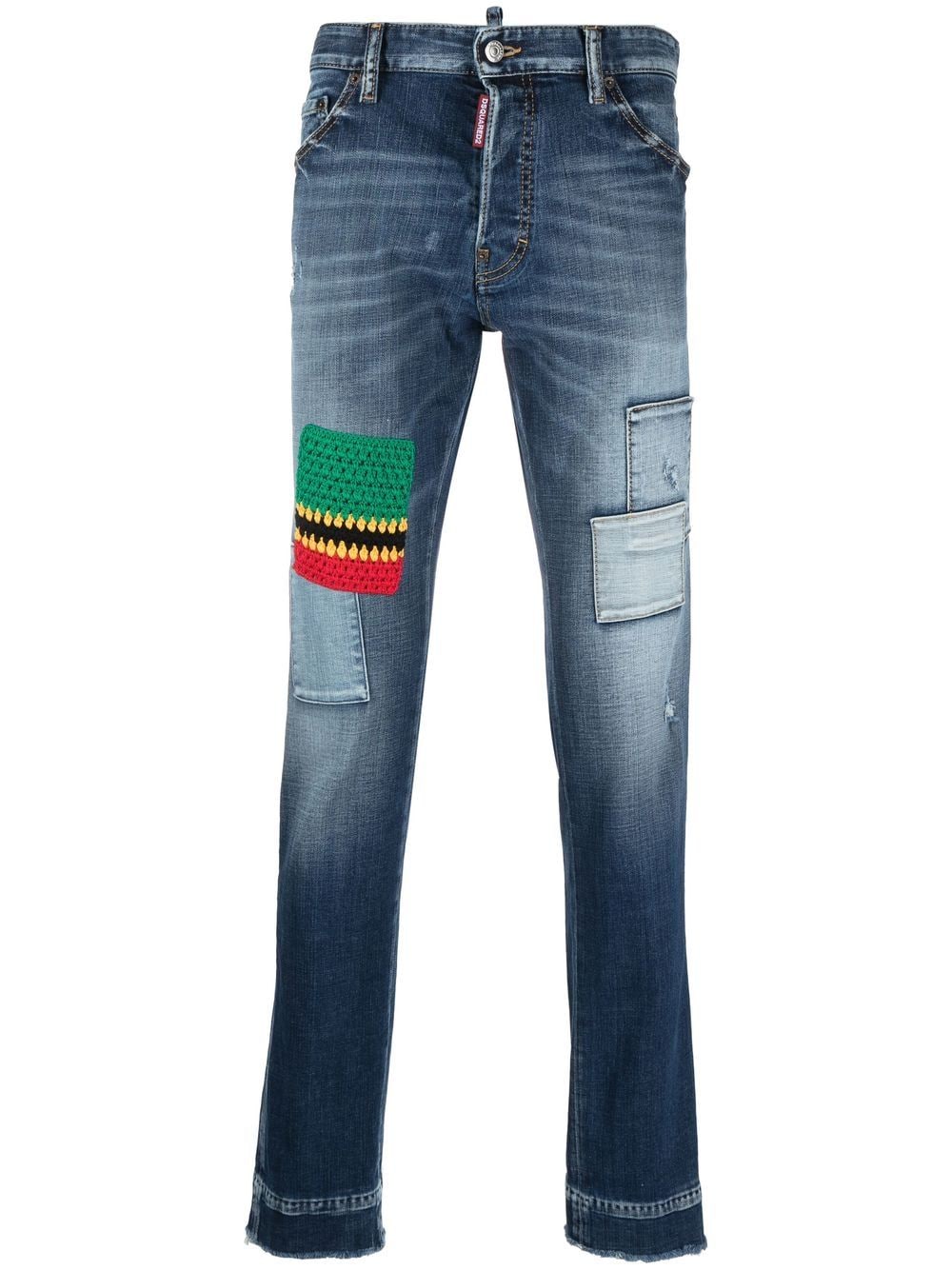 Dsquared2 Slim-Fit-Jeans mit Patchwork-Detail - Blau von Dsquared2