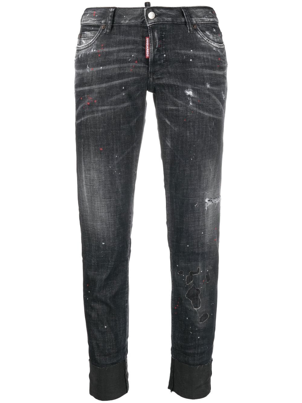 Dsquared2 Cropped-Jeans mit Farbklecksen - Schwarz von Dsquared2