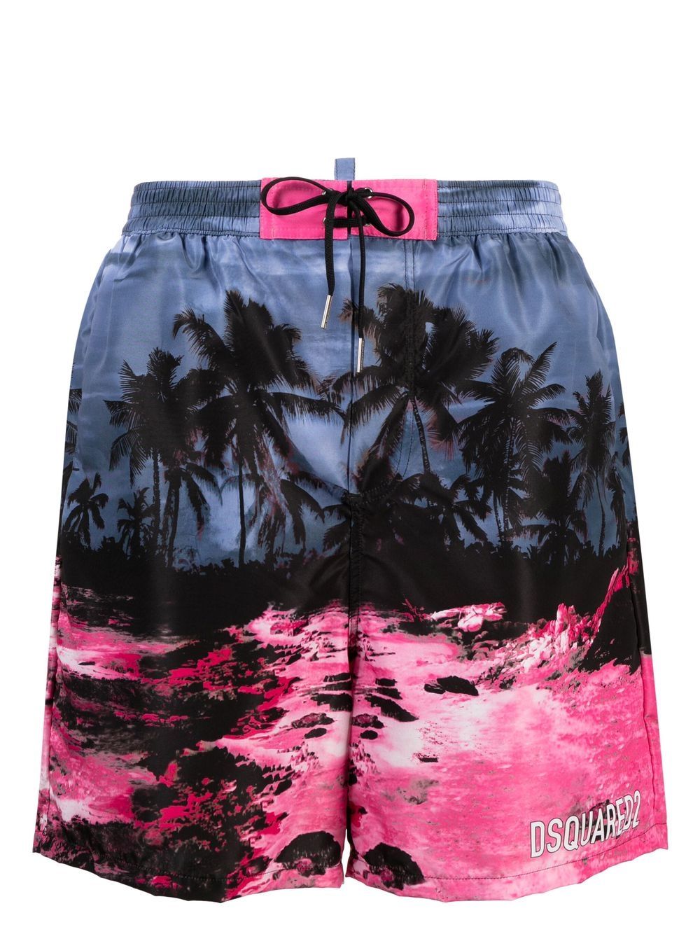 Dsquared2 Badeshorts mit tropischem Print - Blau von Dsquared2