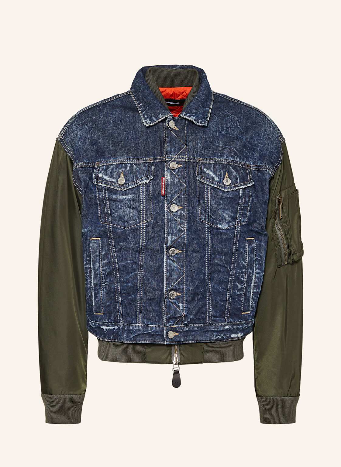 dsquared2 Jeansjacke Im Materialmix blau dsquared2 Jeansjacke Im Materialmix blau von Dsquared2
