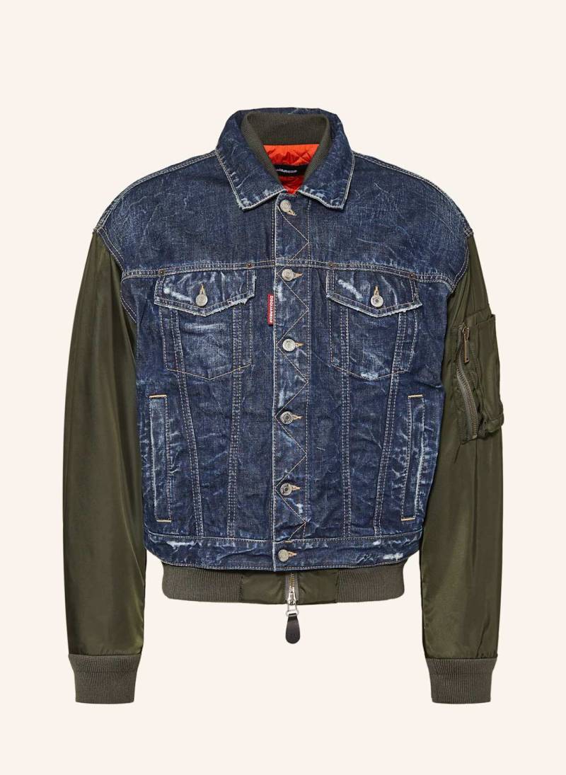 dsquared2 Jeansjacke Im Materialmix blau von Dsquared2