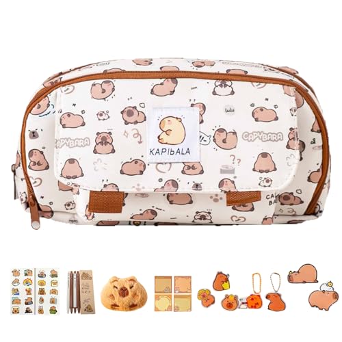 Dtaigou Capybara Stifte Etui, Capybara Stiftetasche, Weite Öffnung Aufbewahrungsbox Stylische Schultasche Für Lehrer Jugendliche Mädchen Kinder von Dtaigou