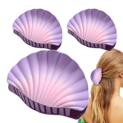 Dtaigou Haarklammern Für Damen - Muschelförmige Frauen Haarspangen,3er Set Farbverlauf Modeaccessoires mit festem Halt für Wandern Hochzeit Konzert Yoga Fest Reise Dtaigou Haarklammern Für Damen - Muschelförmige Frauen Haarspangen,3er Set Farbverlauf Modeaccessoires mit festem Halt für Wandern Hochzeit Konzert Yoga Fest Reise von Dtaigou
