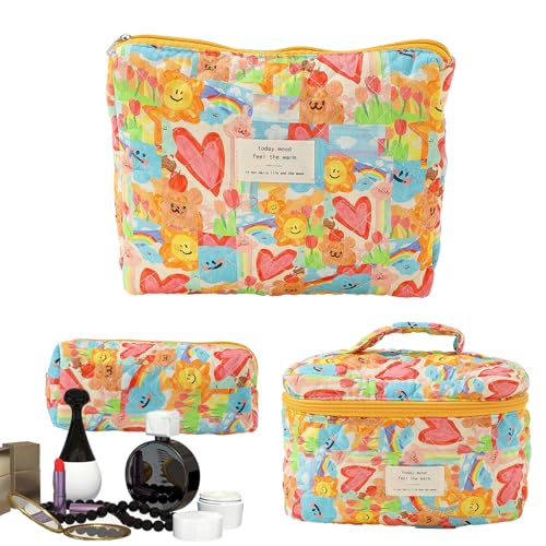 Dtaigou -Make-up-Tasche, 3 Stück ästhetische Make-up-Tasche, Ästhetische -, Reise-Kulturbeutel, Make-up-Koffer, Organizer für Frauen und Mädchen von Dtaigou
