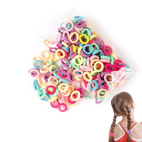 Dtaigou Pferdeschwänze Haargummis,100 Stück kleine nahtlose Haarbänder | Niedliches und einfaches Pferdeschwanz-Halter-Seil, mehrfarbiger Pferdeschwanz-Halter für Kinder, Mädchen, Frauen von Dtaigou