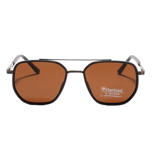 Dtaigou Quadratische Polarisiert Sonnenbrille,Quadratische Form - UV-Schutz Leichtgewicht Gestell Unisex Damen Herren Festivals Urlaub Hochzeitsreisen von Dtaigou