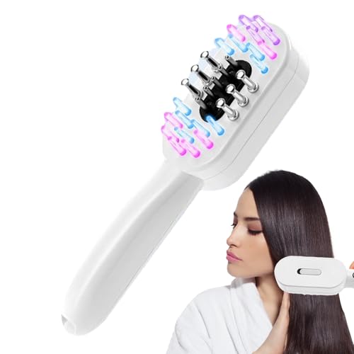 Dtaigou Rotlicht Haarkamm,Haarmassagekamm Mit Rot-Blau-Licht | Täglicher Massager Mit Ölauffüllloch Für Erwachsene Frauen Mädchen Zuhause Salon Wohnheim von Dtaigou