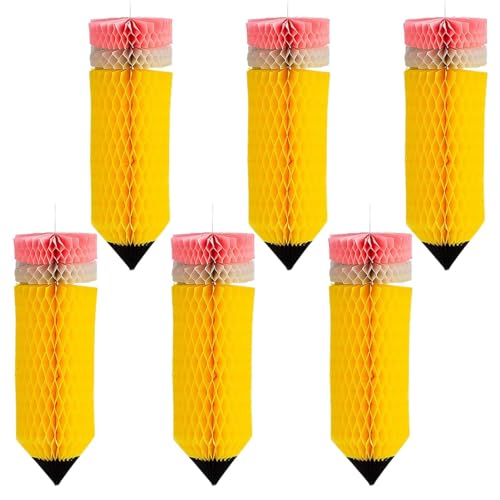 Dtaigou Willkommen zurück Dekorationen Büro, Klassenzimmer Deckendekorationen,6 Stück Wabenbälle Bleistift-Klassenzimmerdekorationen - Buntstift-Klassenzimmerdekoration, vielseitige Dtaigou Willkommen zurück Dekorationen Büro, Klassenzimmer Deckendekorationen,6 Stück Wabenbälle Bleistift-Klassenzimmerdekorationen - Buntstift-Klassenzimmerdekoration, vielseitige von Dtaigou