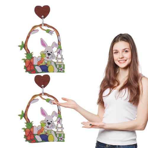 Dtaigou ohrringe für Frauen,ohrringe - Bunte tropfenförmige ausgehöhlte Hasenohrringe,Tropfenförmige ausgehöhlte Kaninchen-Blumen-Ohrhänger, lustige -Accessoires, Frühlingsohrringe, lustige von Dtaigou