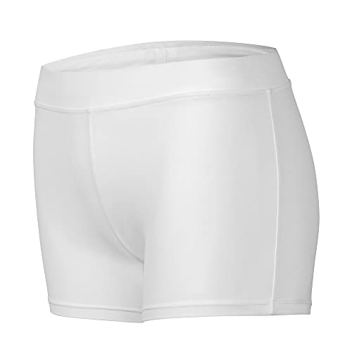 Dtone Mädchen Kurz Hose für Tanz Gymnastik Turnanzug Turn Shorts Glitzer glänzend Fitness Hotpants Elasthan-Weiß 140 (9-10 Jahre) von Dtone