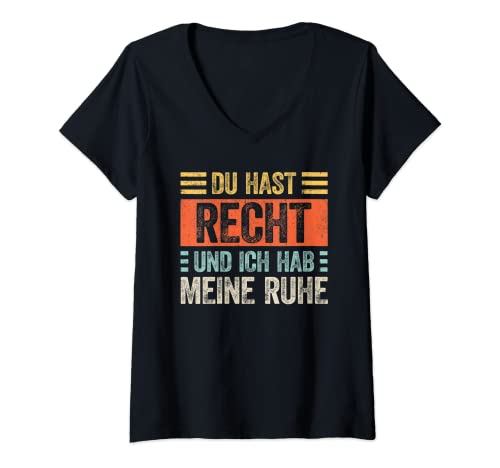 Damen "Du Hast Recht Ich Hab Meine Ruhe" Lustiges Sarkasmus Humor T-Shirt mit V-Ausschnitt Damen "Du Hast Recht Ich Hab Meine Ruhe" Lustiges Sarkasmus Humor T-Shirt mit V-Ausschnitt von Du Hast Recht Ich Hab Meine Ruhe Shirt