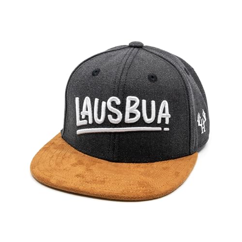 Du Hirsch Bayerisches Snapback Cap Erwachsene Lausbua Dunkelgrau Canvas XL von Du Hirsch