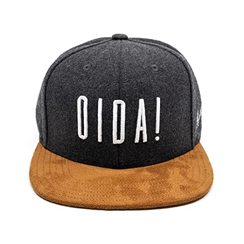 Du Hirsch Bayerisches Snapback Cap Oida Dunkelgrau Filz One Size von Du Hirsch