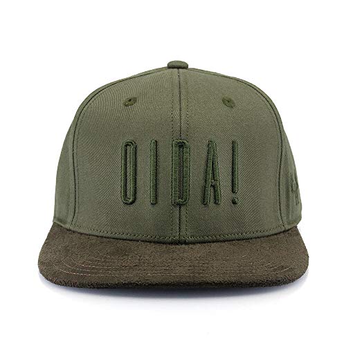 Du Hirsch Bayerisches Snapback Cap Oida Dunkelgrün Twill One Size von Du Hirsch