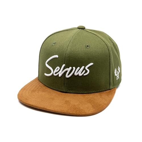 Du Hirsch Bayerisches Snapback Cap Servus Khaki Canvas One Size von Du Hirsch