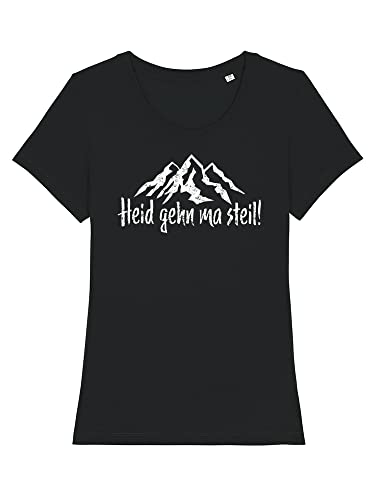 Du Hirsch Frauen T-Shirt Bayerisch Heid GEH Ma Steil Schwarz L von Du Hirsch