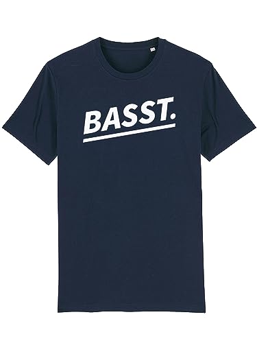 Du Hirsch Herren T-Shirt Bayerisch Basst Dunkelblau L von Du Hirsch