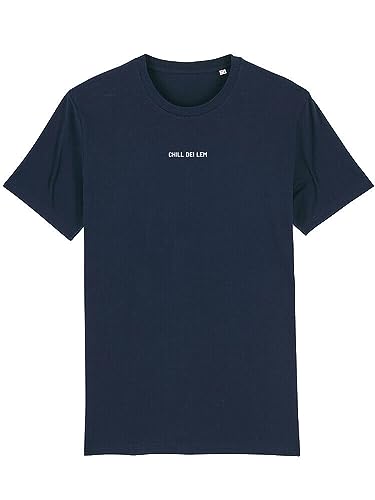 Du Hirsch Herren T-Shirt Bayerisch Chill Dei Lem Dunkelblau XS von Du Hirsch