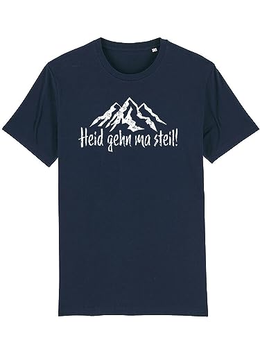 Du Hirsch Herren T-Shirt Bayerisch Heid GEH ma steil Dunkelblau L von Du Hirsch