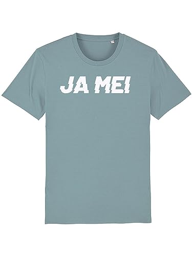 Du Hirsch Herren T-Shirt Bayerisch Ja MEI Pastellblau L von Du Hirsch