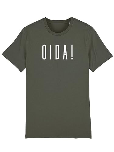 Du Hirsch Herren T-Shirt Bayerisch Oida Khaki M von Du Hirsch