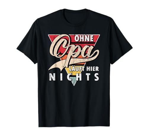 Du wirst Opa Geschenk Ohne Opa läuft hier nichts bester Opa T-Shirt Schwarz S Klassische Passform Rundhals-Ausschnitt Halbarm Männer von Du wirst Opa Geschenk